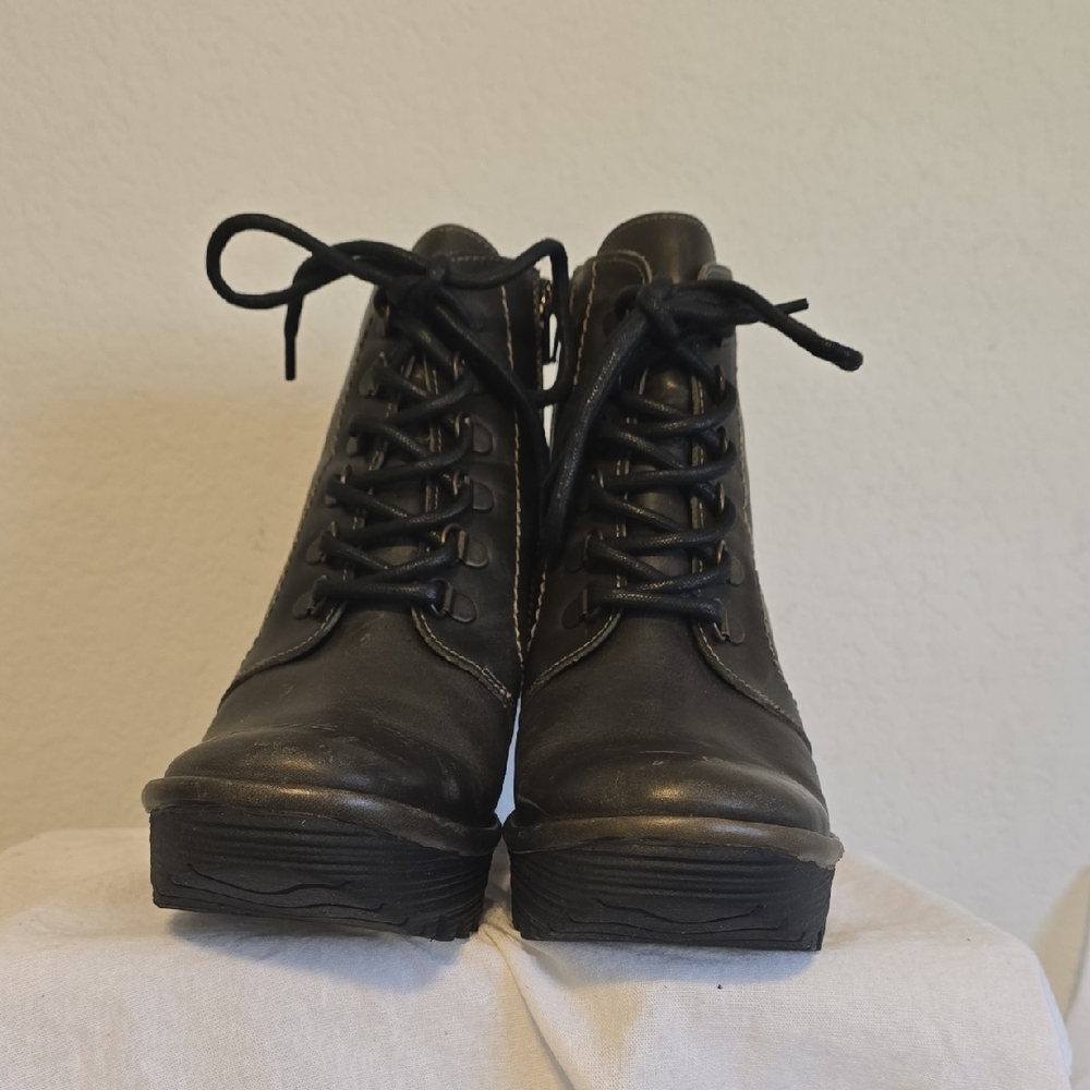 Fly London Black Lace Up Boots - Picture 3 of 16